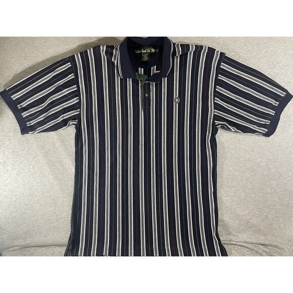 Knights Of The Round Table Men’s Polo Shirt Sz L Golf Casual Relax Striped RARE - Picture 1 of 7